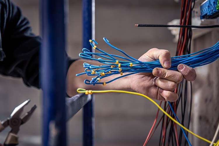 Shane organising coloured wiring